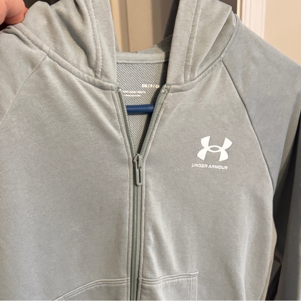Under Armour Light Gray Full-Zip Hoodie